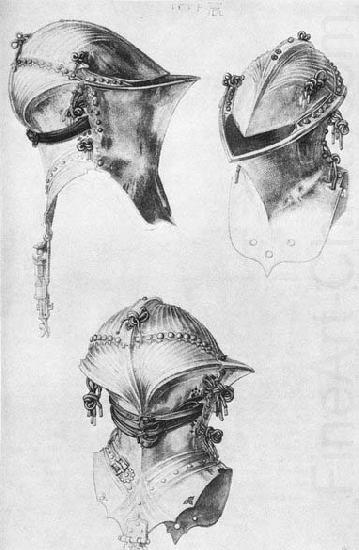 Albrecht Durer Side, Front, and Back View of a Helmet china oil painting image